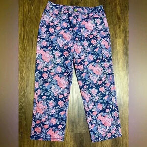 Isaac Mizrahi floral denim‎ jeans size 4